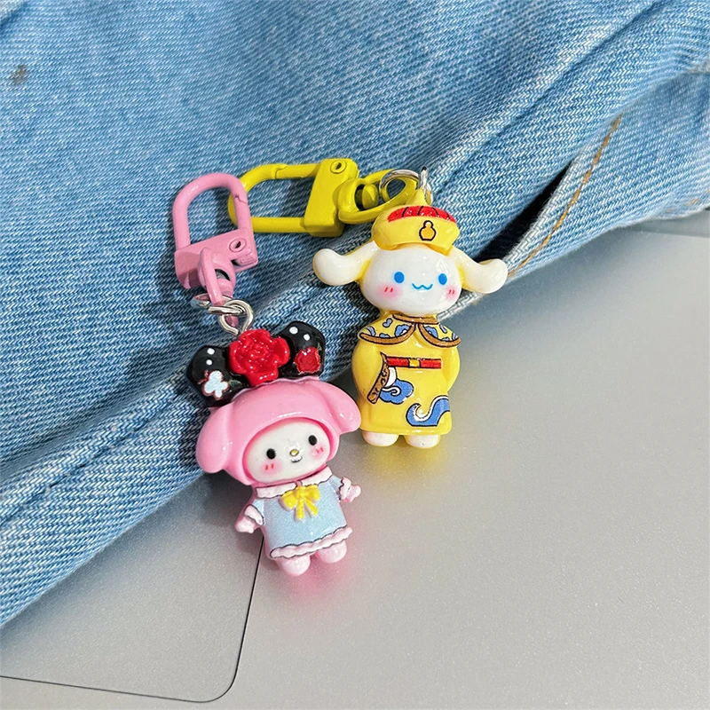 LLavero de dibujos animados Kawaii Sanrio Lovely Palace Dolls, lindo llavero de Anime divertido, mochila, adornos colgantes, accesorios, regalos