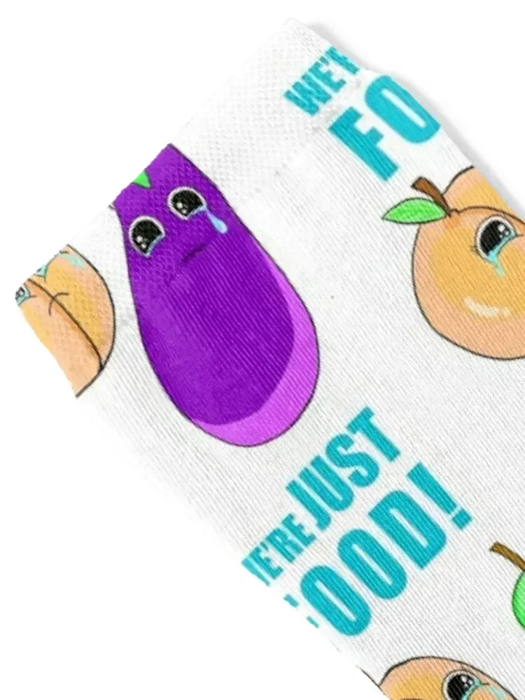 “We’re just food” eggplant and peach Socks shoes warm winter Socks Women's Men's