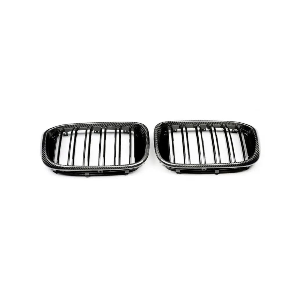 Double Slat Front Grilles Kidney Carbon Fiber With ABS Grill For BMW X3 G01 G08 X4 G02 2018-2022 Car Racing Grille Car Styling