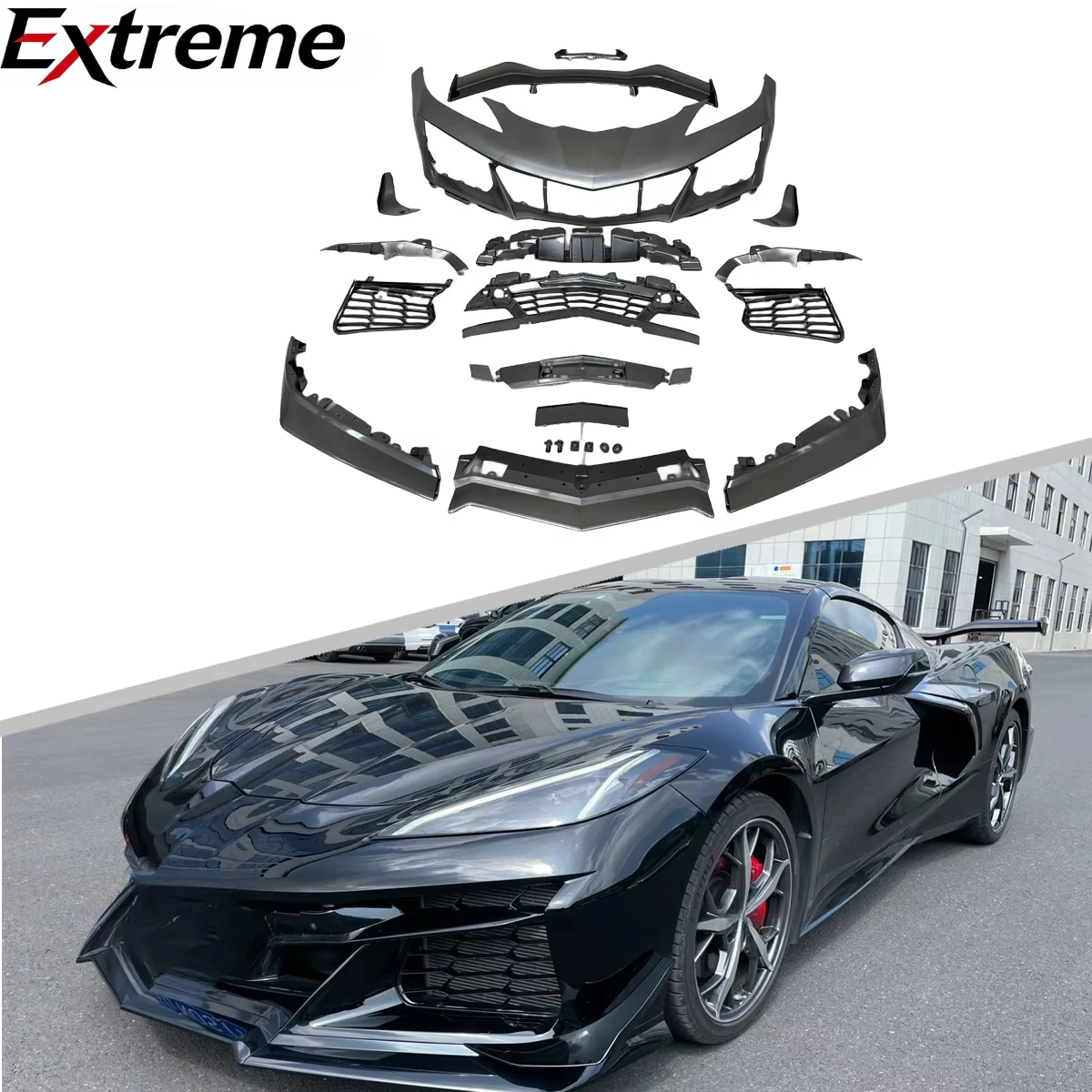Auto C8 Z06 Style Front Bumper Modification Car Body Kit for Chevrolet Corvette BodyKit