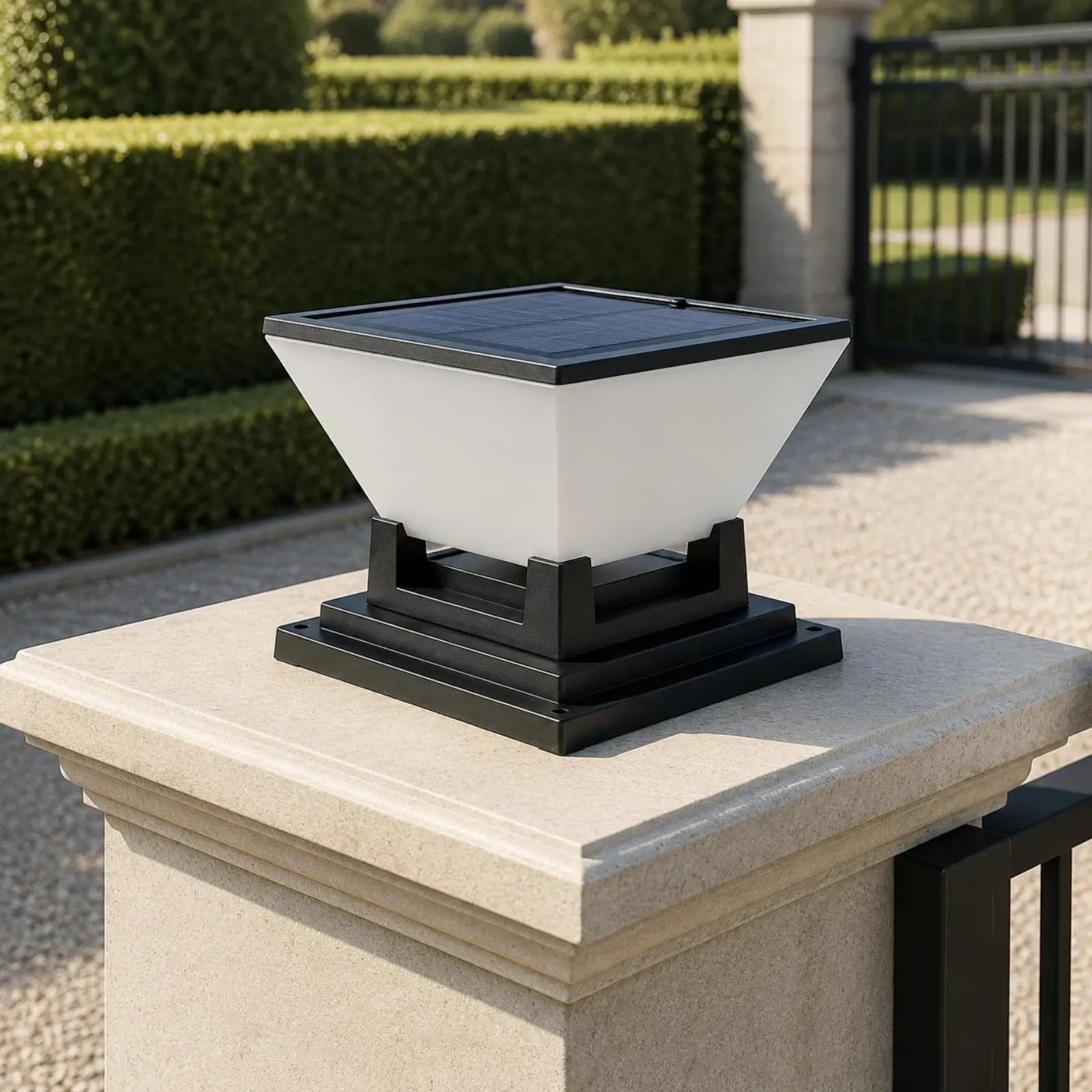 Solar Post Light Water Resistant Solar Fence Light Fence Cap Lantern Waterproof Outdoor Lighting Easy to Install view 4