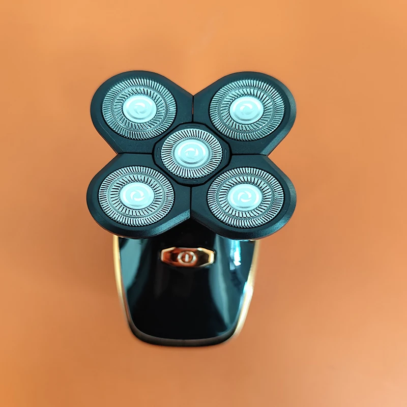 ماكينة حلاقة كهربائية منزلية مقاومة للماء وشحن USB، أداة تشذيب شعر الجسم المحمولة بخمسة شفرات لغسل الشعر