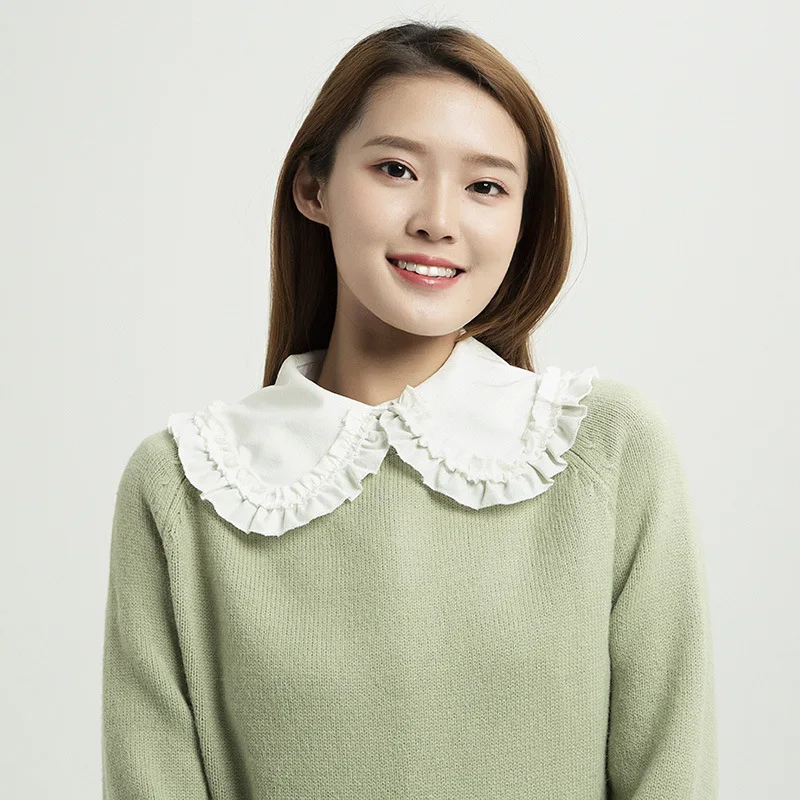 

Осенне-зимняя корейская модная рубашка с искусственным воротником, рубашка с декоративным воротником, двухслойная рубашка с искусственным воротником в виде грибов