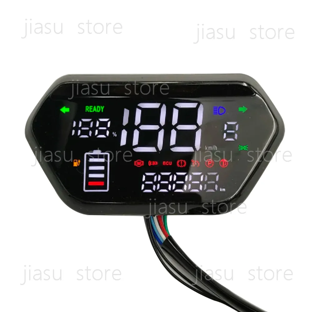 48V 60V 72V Electric Scooter Scooty Speed Instrument Meter Power Digital LED Motorcycles Display Speedometer One-line Instrument
