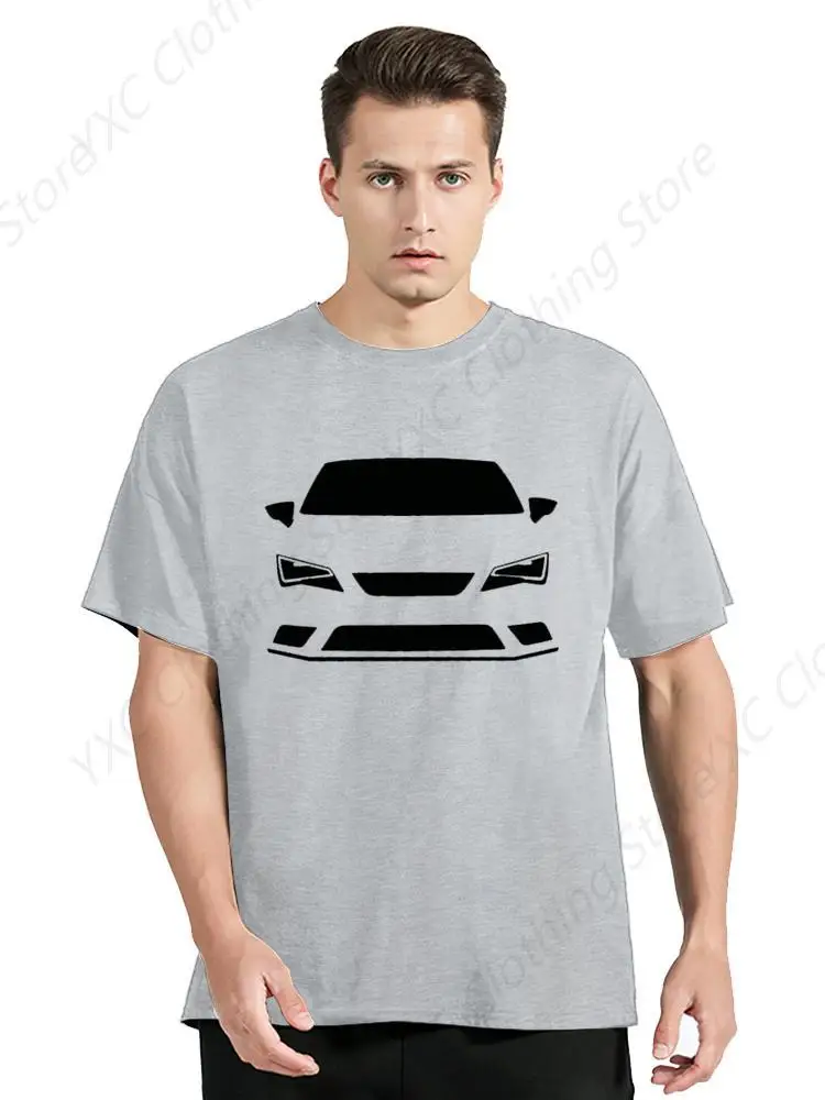 Camiseta Blanca Seat Leon Men's T-shirt- Short Sleeve Crew Neck Soft Fitted Tees S - 6XL Fresh Classic Basic Tshirts