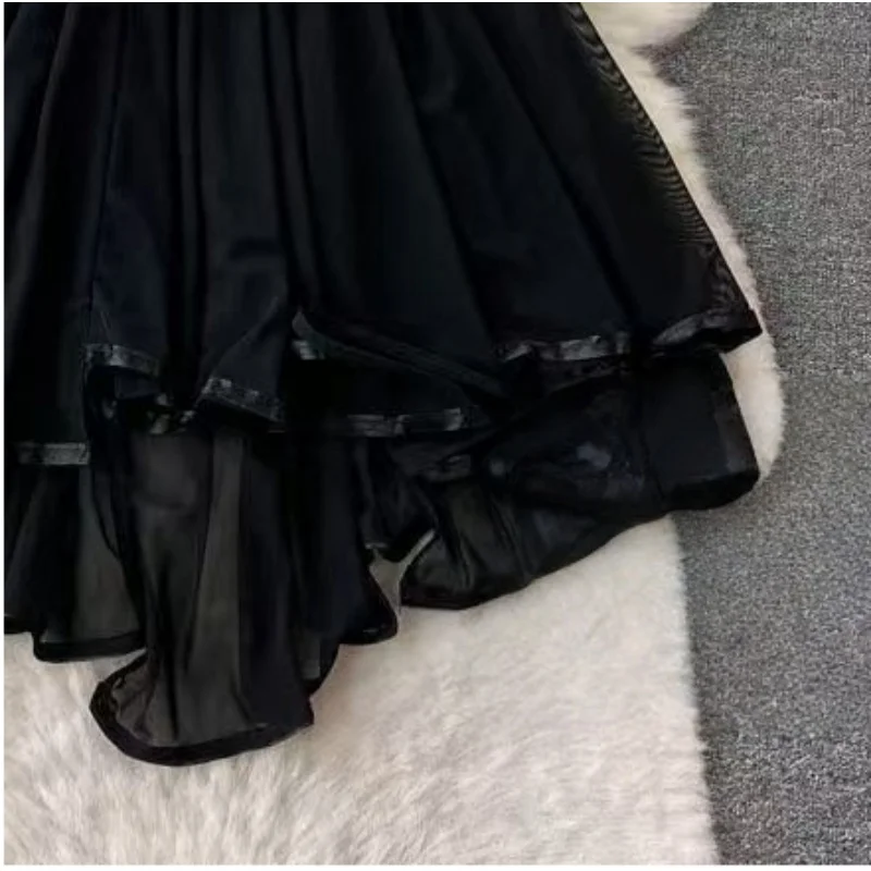 Damen Hotsweet Minikleid V-Ausschnitt Trägerkleid mit Weitem Saum Spitzenbesatz Sexy Club Dating Party Bequemes Prinzessinnenkleid Rosa Trend Y2K Neu – Detail 7