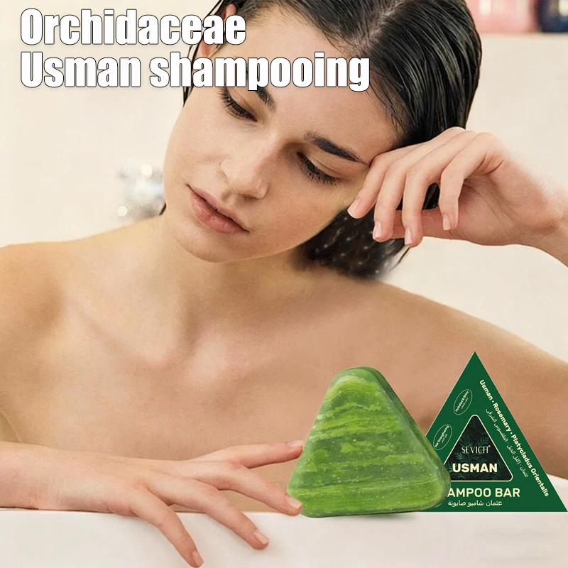 

120 г травяное мыло Усман для роста волос, увеличения объема, разглаживание батончиков, укрепляющий утолщающий шампунь для ухода за волосами для всех типов волос