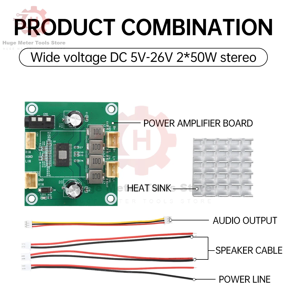 

DC 5 В-26 В 50 Вт + 50 Вт 2,0-канальный цифровой D-класс стерео аудио усилитель плата TPA3116 модуль звуковой платы Amplificador