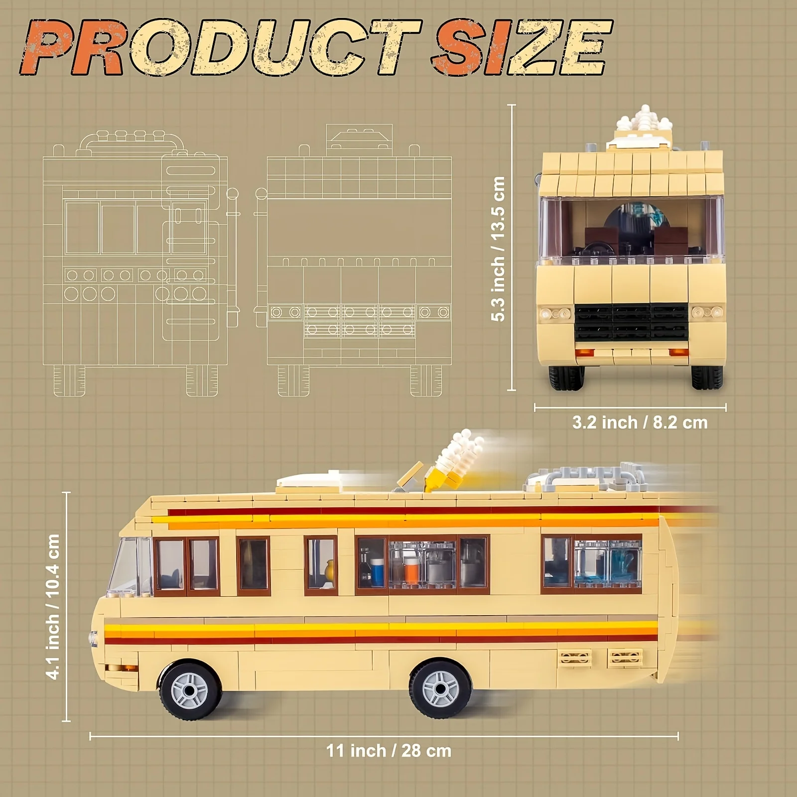 Breaking Bad Building Set para Meninos e Meninas, Ônibus Acessórios De Brinquedo, Educacional DIY RV Brinquedo, Favor Festa De Aniversário, Presente De Natal, 986PCs