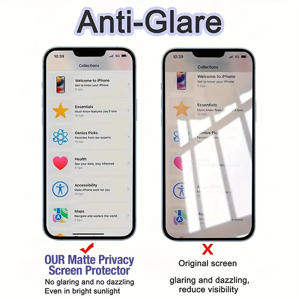Cobertura Completa Mate Protector de Pantalla de Privacidad para iPhone 15 17 18 16 Pro 13 12 11 14 Pro Max 8 7 Plus 16e Air SE XS XR Película Anti-Espía 2