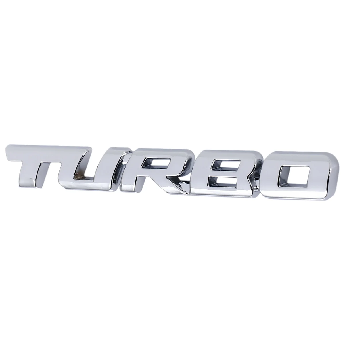 TURBO Universal Car Motorcycle Auto 3D Metal Emblem Badge Decal Sticker, Silver