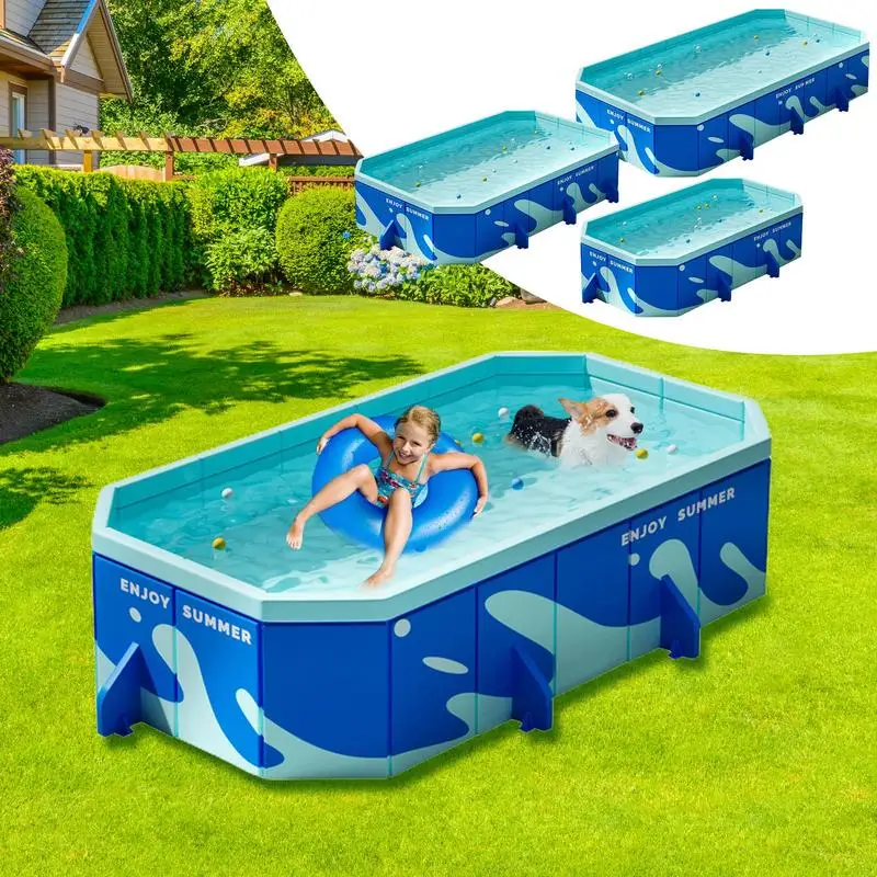 

Non Inflatable Pool Hard Shell Wading Pool Thickened Foldable Dog Pool Portable Outdoor Swimming Pool Rectangular Adult Kiddie