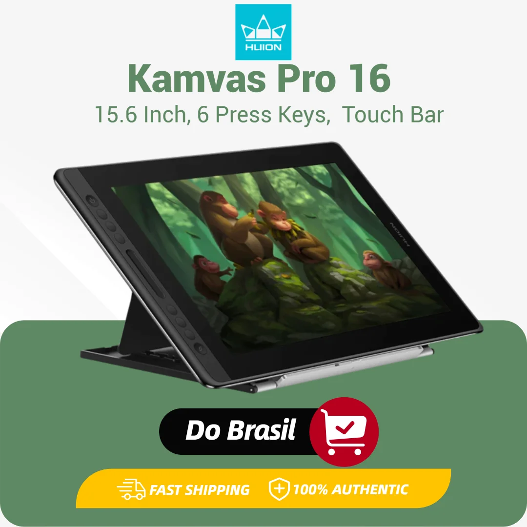 HUION Kamvas Pro 16 mesa digitalizadora gráfico de 120%sRGB 15,6 polegadas Monitor de caneta de desenho de 8192 níveis Função de inclinação Teclas de atalho Stylus Suporte de teclas de atalho Mac, Windows,Linux