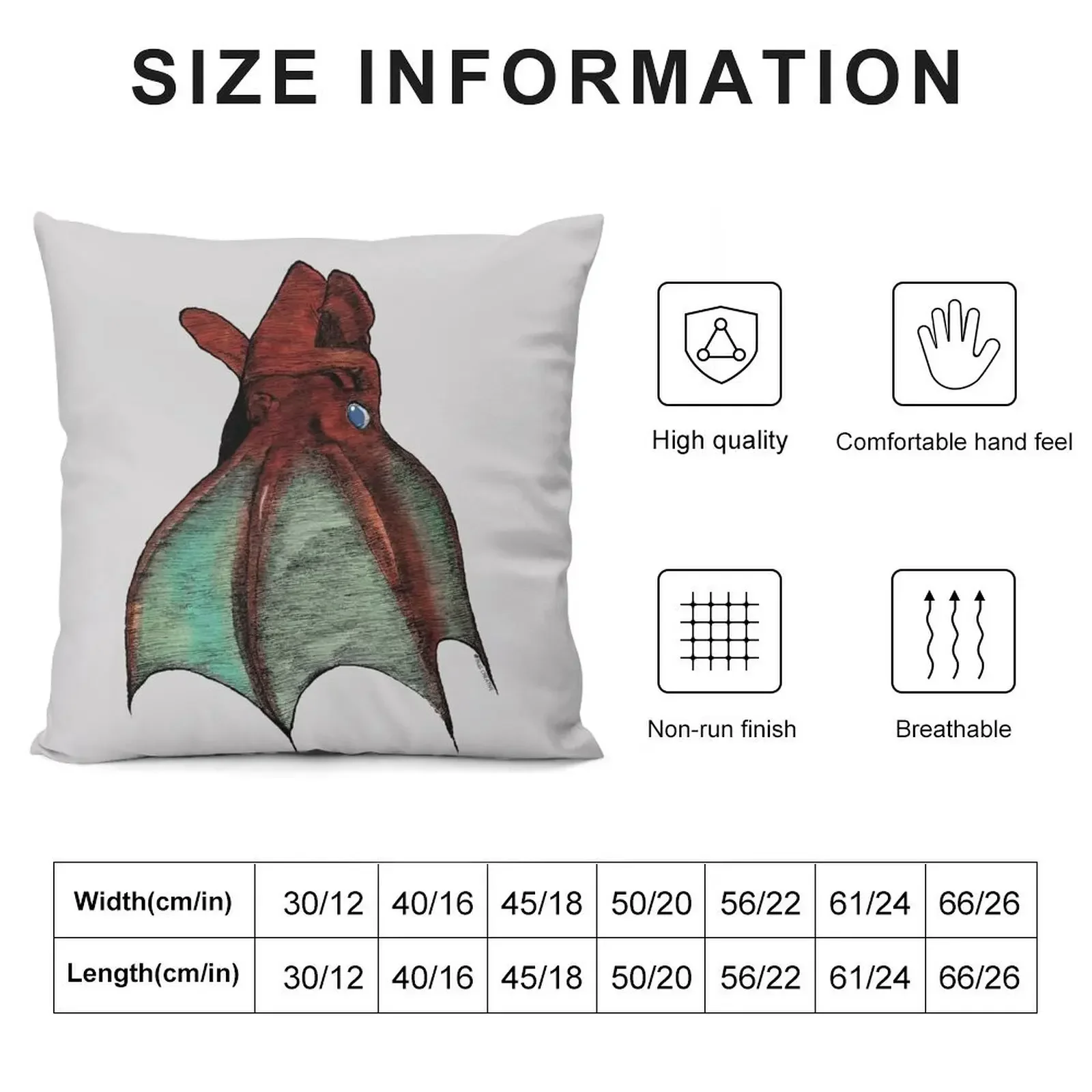 Vampire Squid Color, Semi-Transparent Webbing Throw Pillow Custom Cushion Luxury Living Room Decorative Cushions pillow