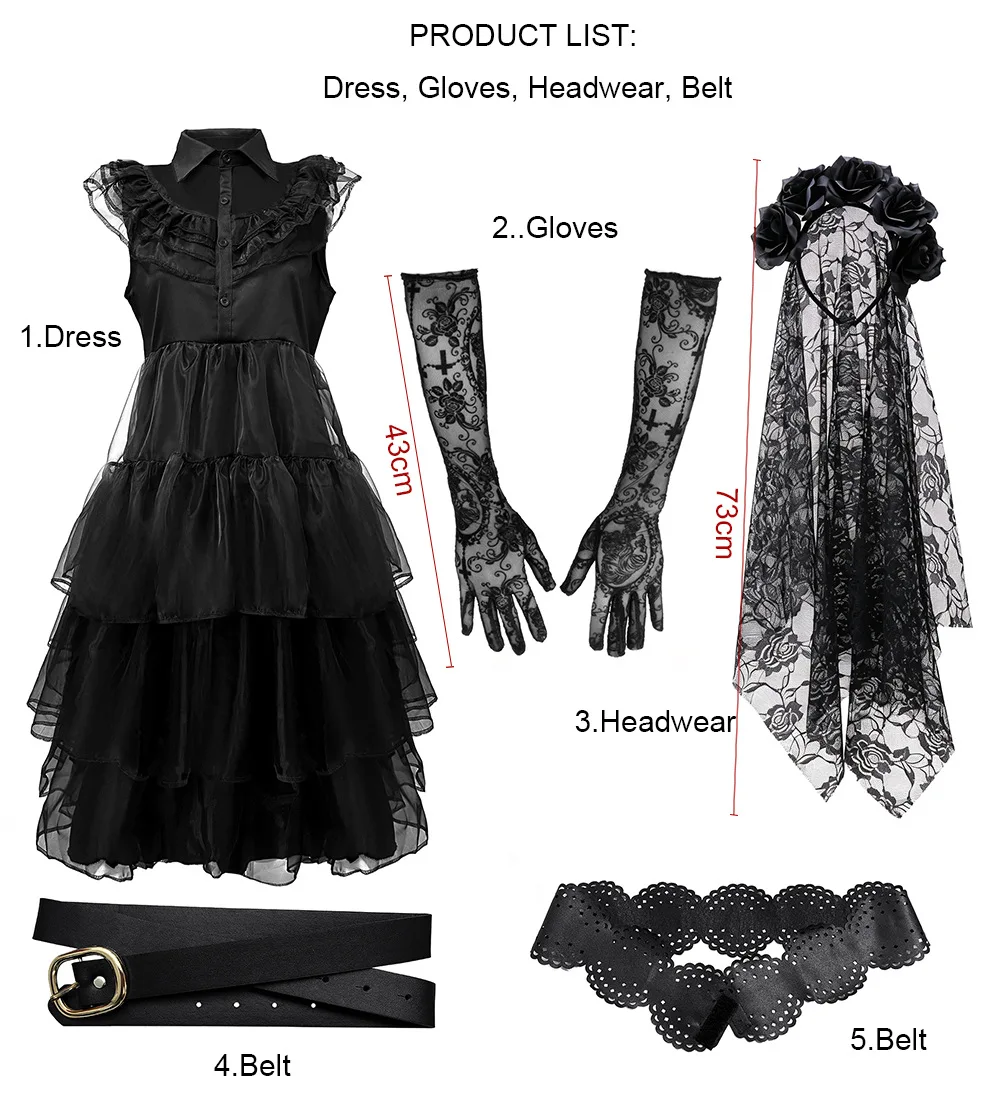Damen Gothic Blutige Zombie-Braut Cosplay-Kleid mit Rosen-Schleier, Spitzenhandschuhen, Halloween, dunkler Horror, Bühnen-Rollenspiel, Kostüm – Detail 4