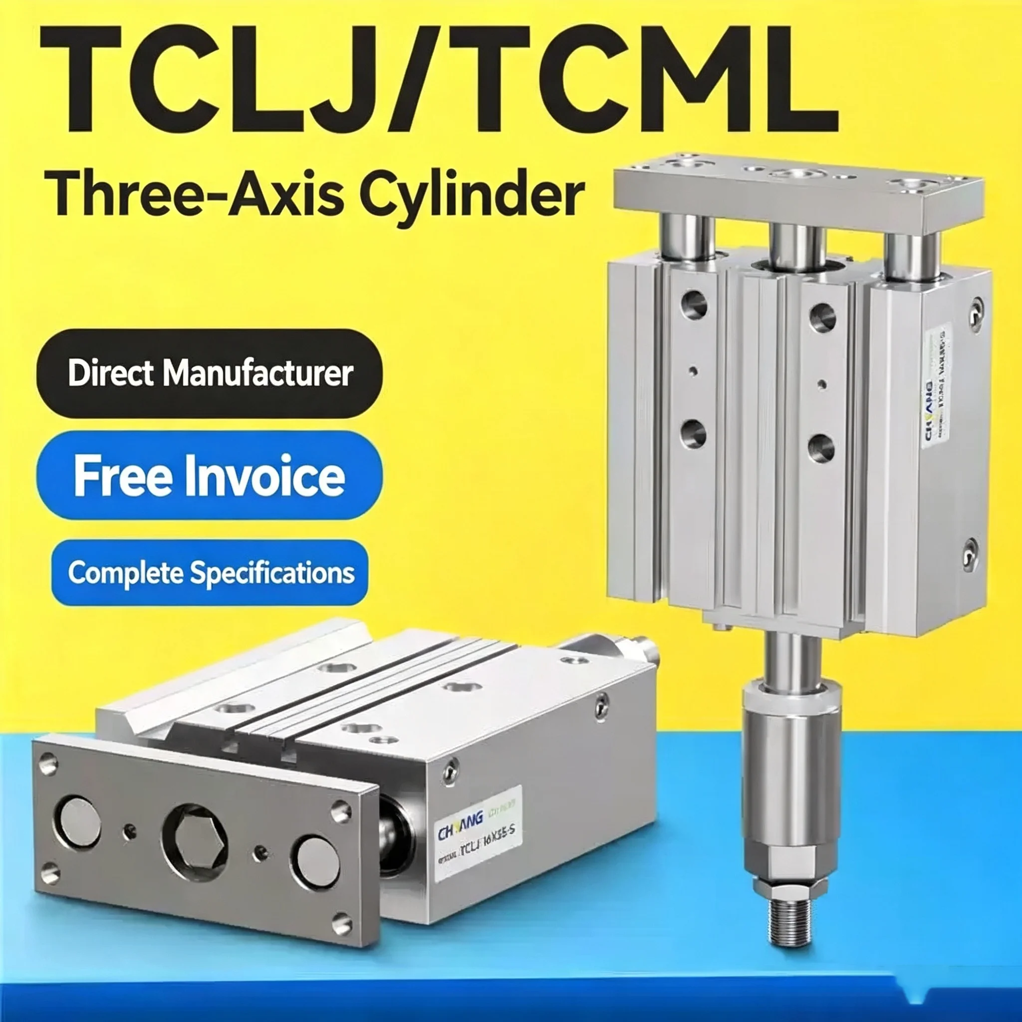 TCLJ Three‑axis Guide‑rod Adjustable‑stroke Cylinder 12X16X50‑10X 20 25 32 40 50 80 150