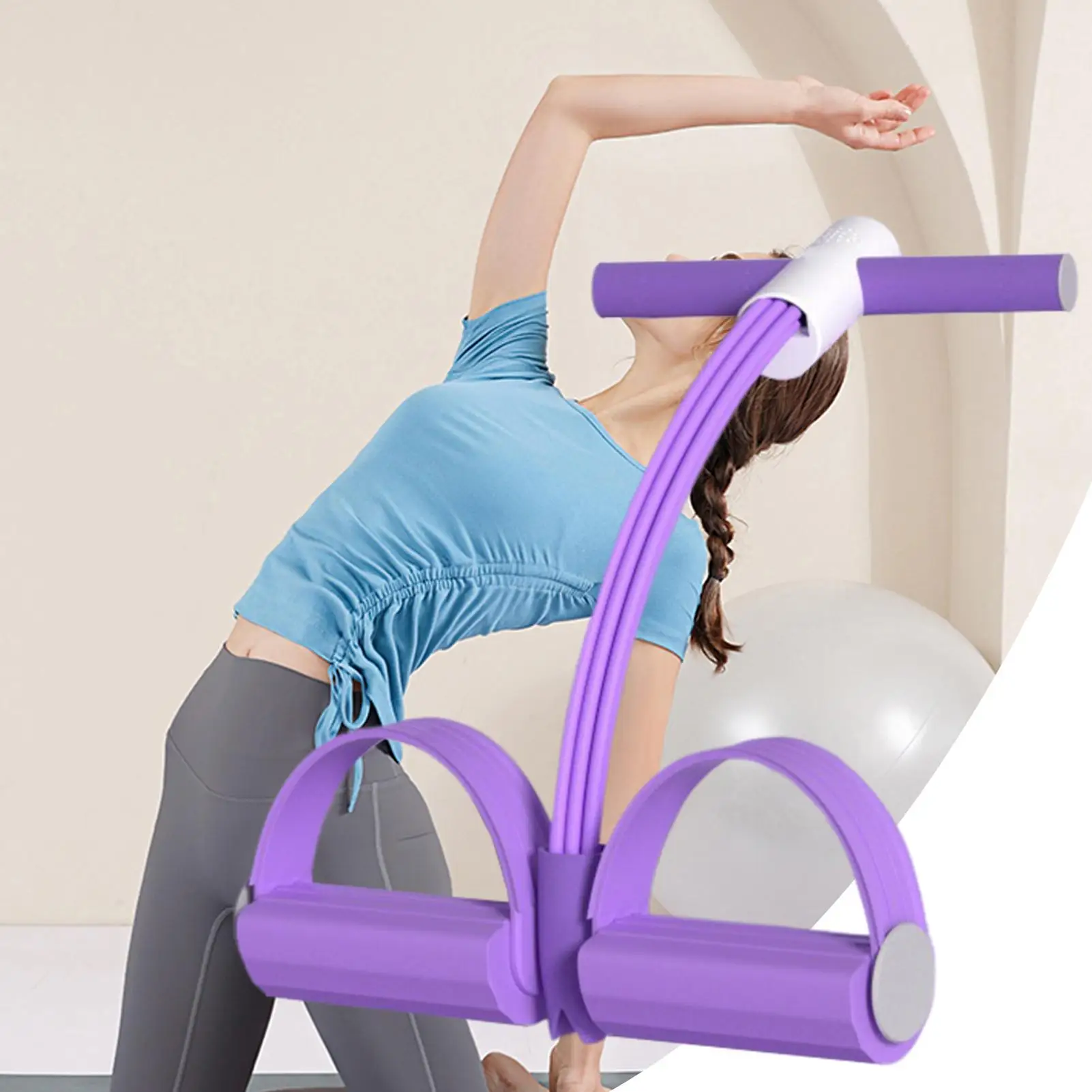 

Resistance Bands With Handles Pedal Strength Training Rope HD Ergonomic Resistance Bands With Handles For Yoga Stretching