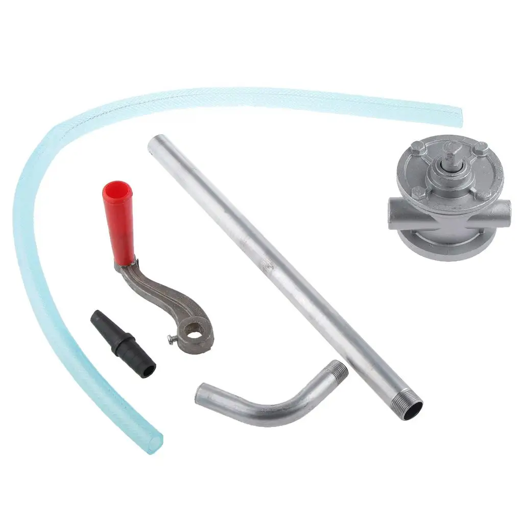 Hand Pump for Water and Oil Manual Rotary Barrel Pump Aluminum Alloy Lever Design for Home Workshop