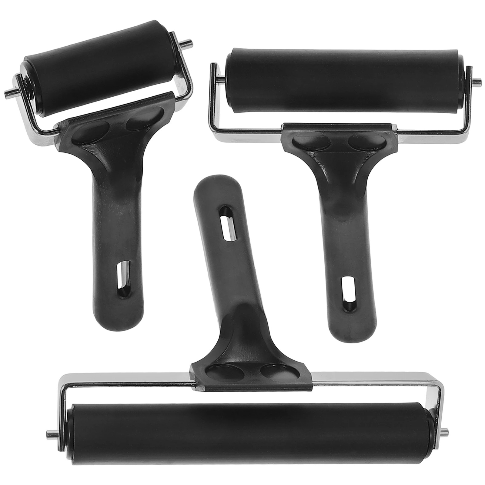 

3 Pcs Printmaking Tool Set 6cm 10cm 15cm Steel Frame Rollers Stamping Supplies Ink Roller Tools Kids Teaching