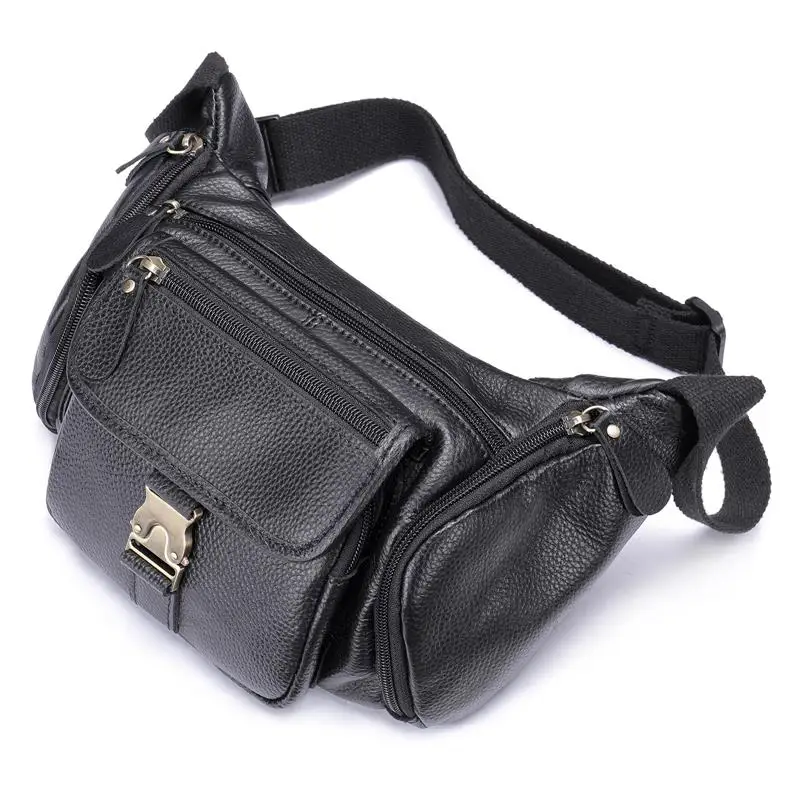 Imagem -05 - Bolsa de Cintura de Couro Genuíno para Homens Bolsa de Peito de Grande Capacidade Bolsa Crossbody Marca de Luxo