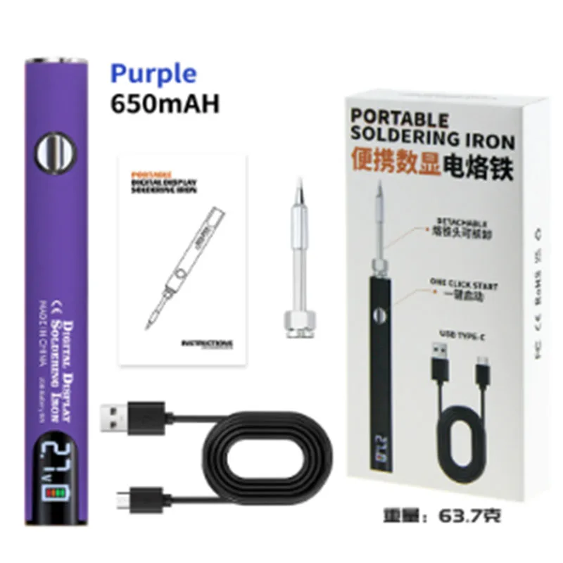 

10 Вт USB цифровой электрический паяльник горящая ручка светодиодный аккумулятор экран дисплея трехскоростное напряжение 510 разъем сварочные инструменты
