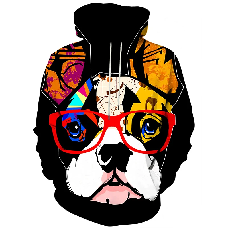 

3D Print Colorful Graffiti Hoodies For Men Novelty Design Animal Dog Pattern Long Sleeve Pullover Autumn Winter Comfortable Tops