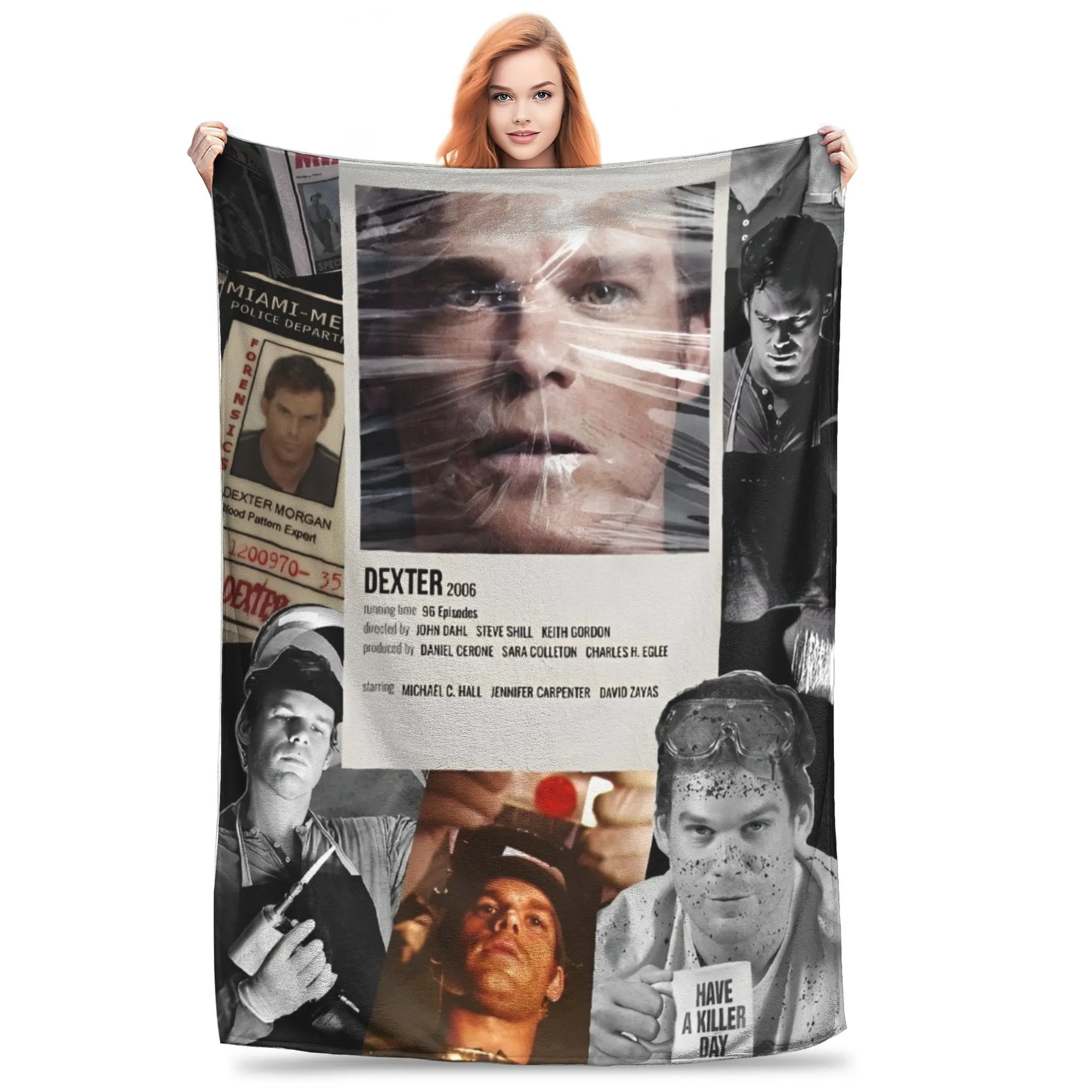 Dexter Morgan Movie Knitted Blankets Flannel  Lightweight Thin Throw Blankets for Bed Bedroom Quilt
