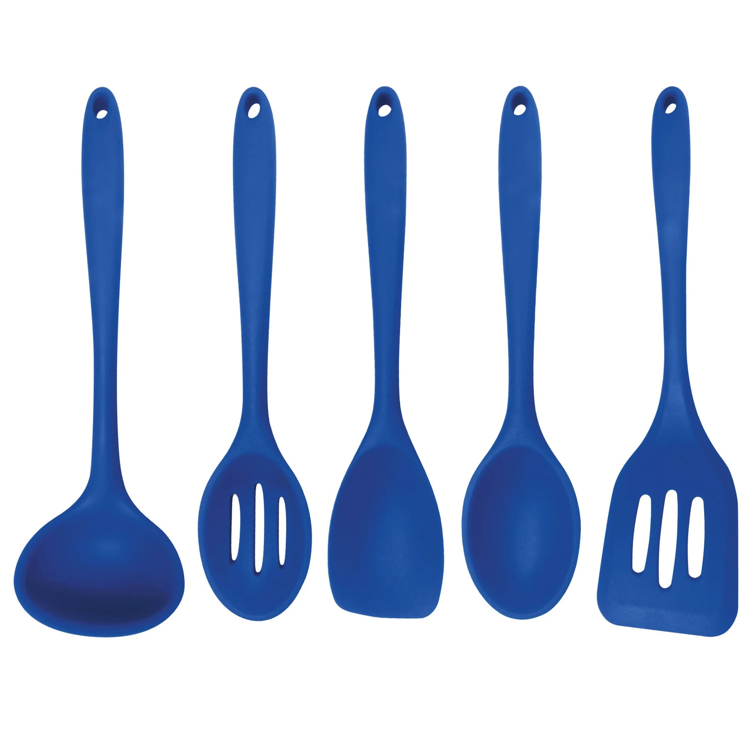 

5-Piece Silicone Cooking Utensil Set in Blue for Kitchen Use