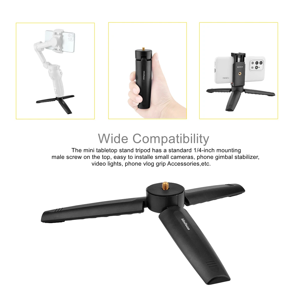 Mini Tripé Handheld Monopod Mount para Celular ILDC DSLR Camera para DJI OSMO Mobile 4 3 2 OM Smooth 4 Gimbal Handle Vlog Grip