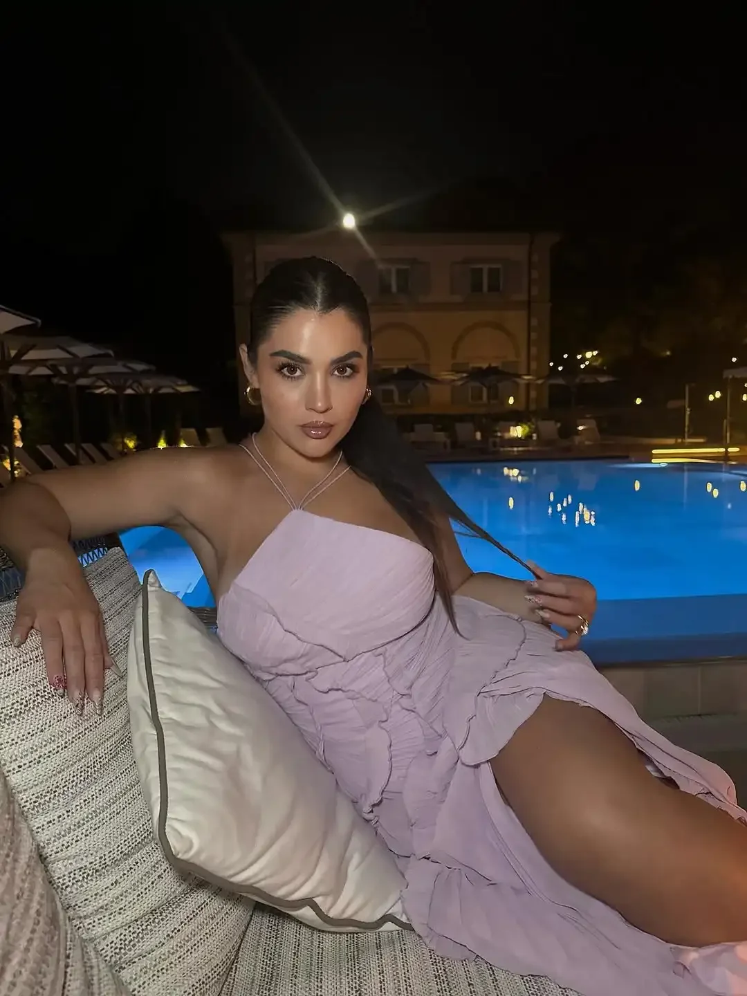 Fioletowe sukienki na studniówkę typu halter, linia A, z falbanami, warstwowe, bez pleców, sukienki imprezowe, letnie, nowe, wakacyjne, szyfonowe, długie suknie wieczorowe 2025