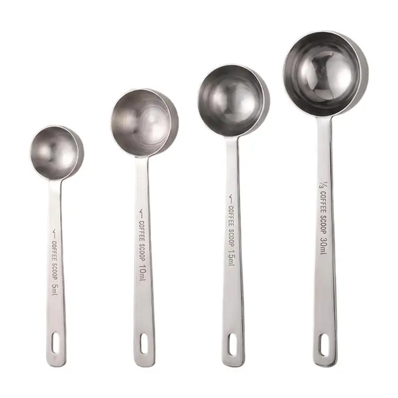 652F Four Piece Measuring Spoon Set for Flour Sugar and Coffee Grounds, Baking Powder