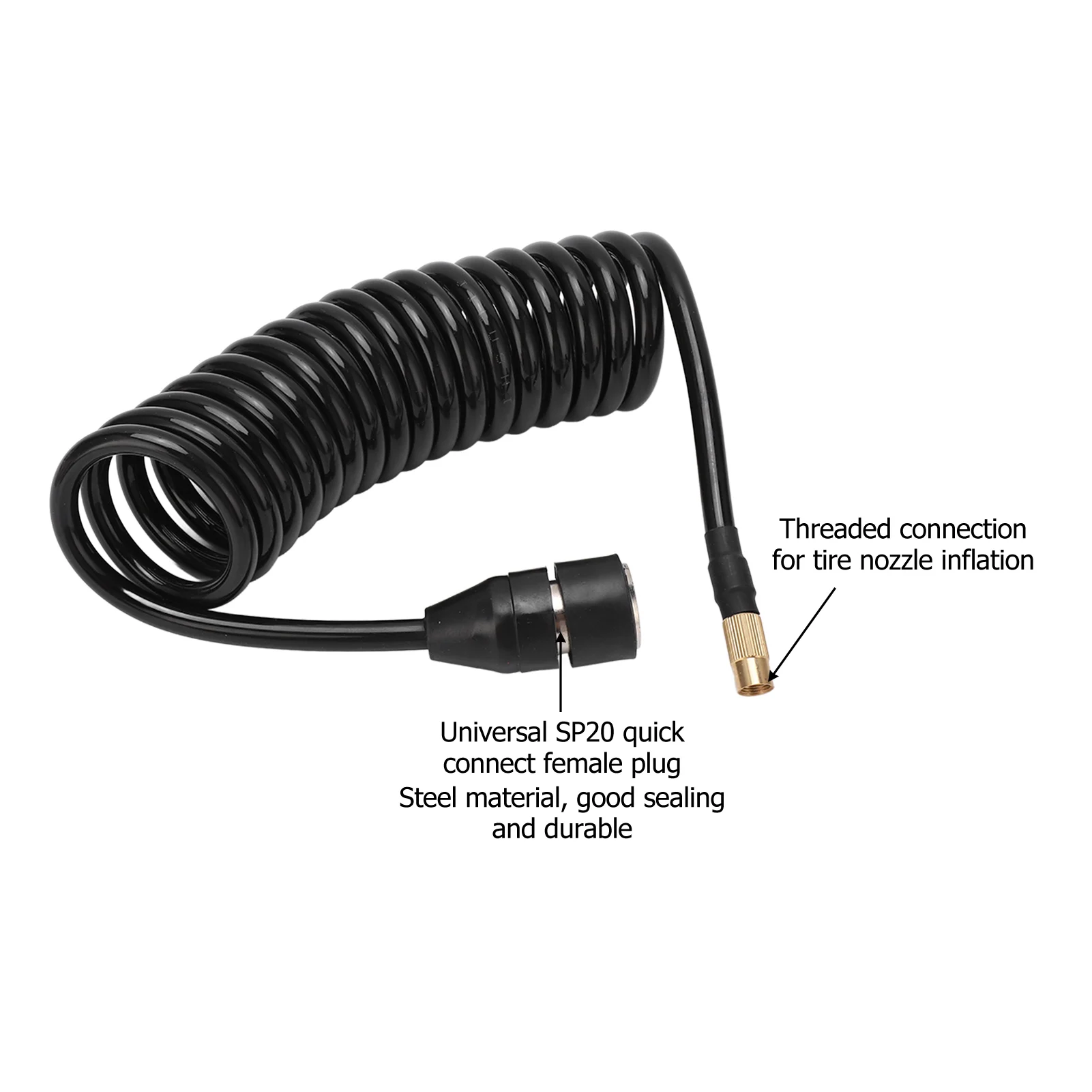 Car Air Pump Hose 9.84ft PS20 Female Plug Inflator Extension Tube For American Tire Nozzle Car Motorcycle