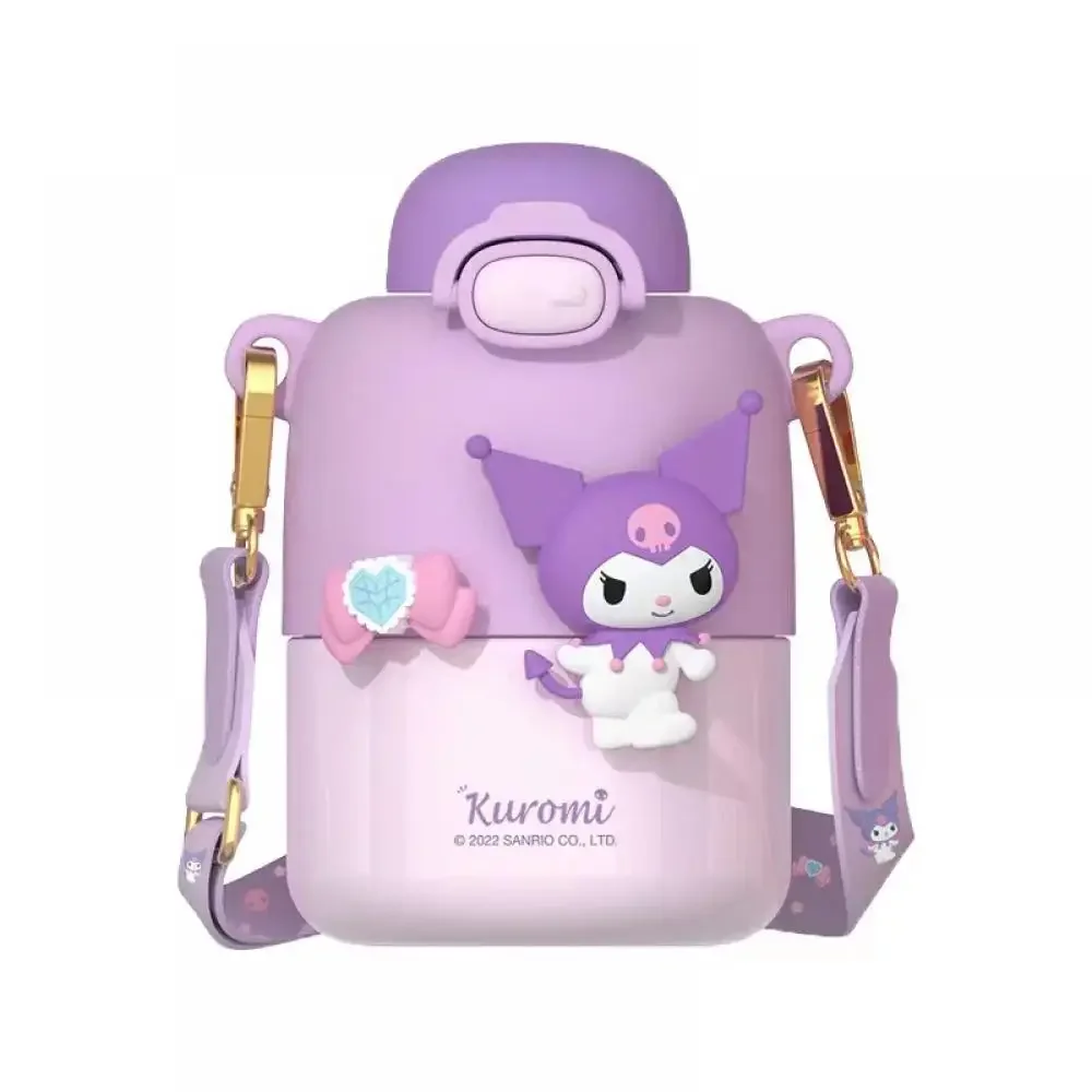 Kawaii Sanrio My Melody Water Cup Kuromi Cinnamoroll Anime Figure Thermos Cup 430Ml Box Portable Outdoor sport children's gift