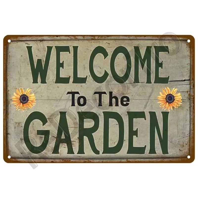 Retro Flower Sign Gardening Metal Sign - Add a touch of vintage charm with this metal sign. Ideal for garden club decor