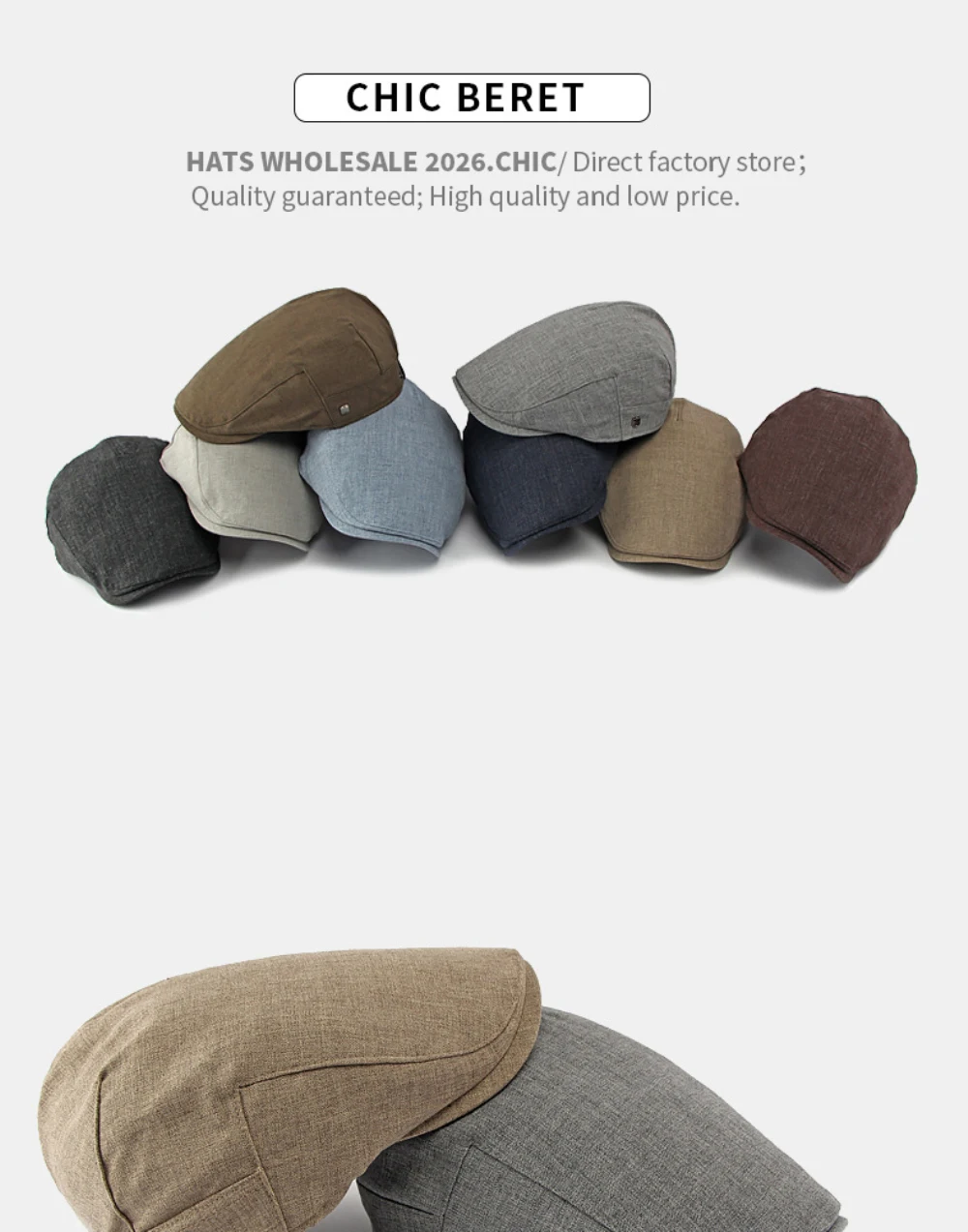 HT5126 Neue Frühling-Sommer-Kappe für Männer und Frauen Retro Künstler-Mütze Unisex Ivy Flat Cap Verstellbare Leinen-Baskenmütze – Detail 2