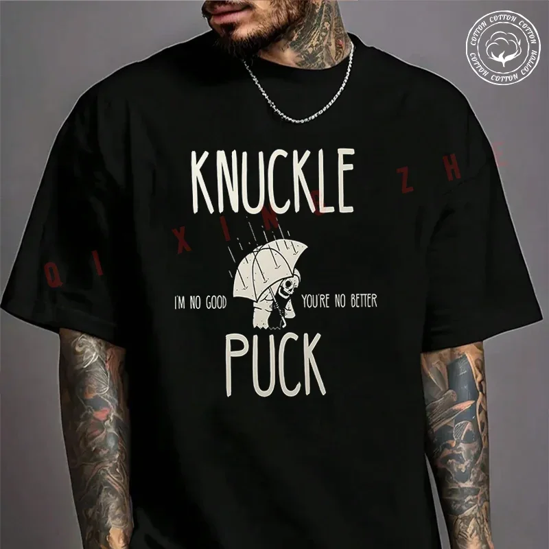 

Knuckle Puck Grim Reaper Umbrella Moto T-Shirt For Riders Men's Cotton Fashion Casual High Quality Round Neck Tshirt Tee