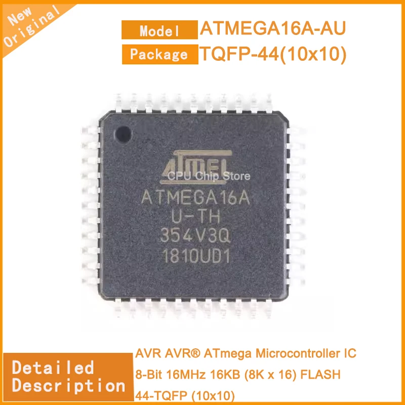 5Pcs/Lot  New Original  ATMEGA16A-AU  ATMEGA16A AVR AVR® ATmega Microcontroller IC 8-Bit 16MHz 16KB (8K x 16) FLASH 44-TQFP (10x