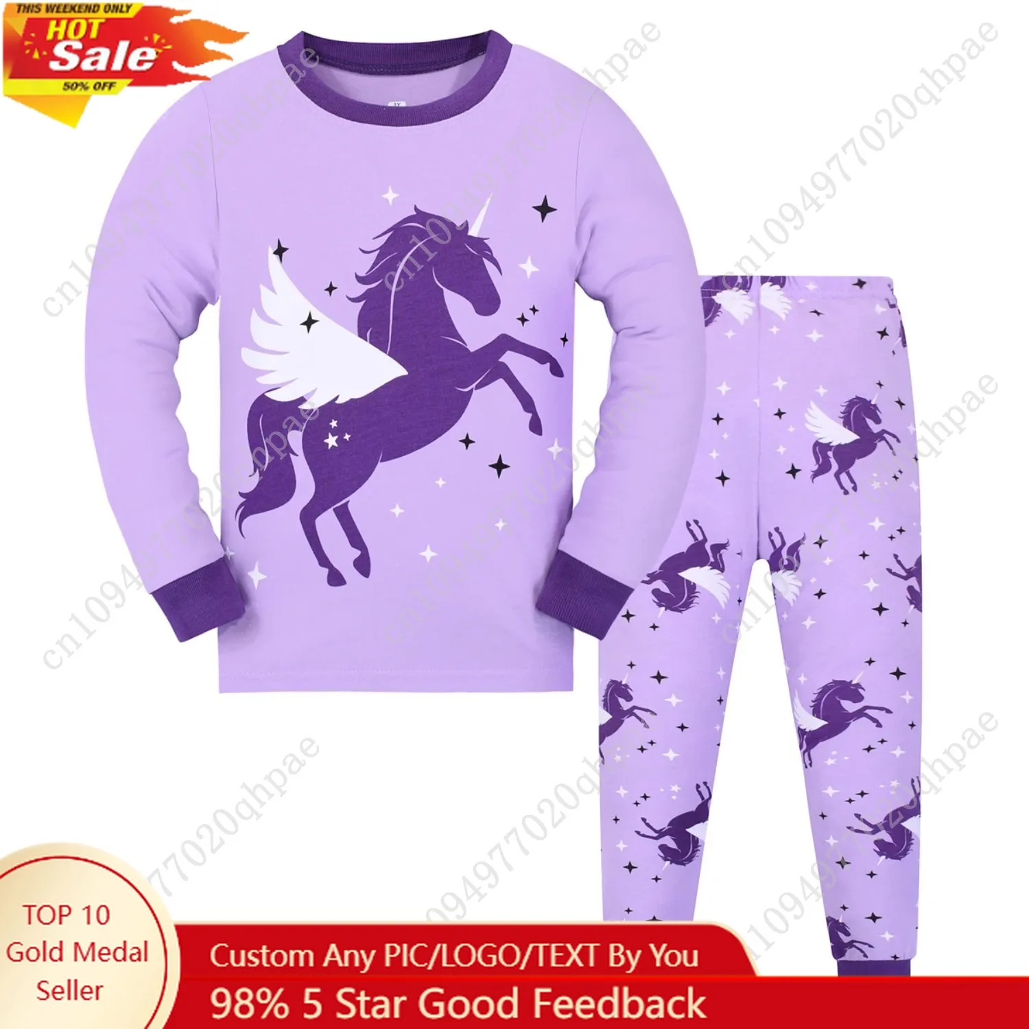 

Girls Pajamas Long Sleeve Children Set Little Kids Pjs Sleepwear Size 2-9year