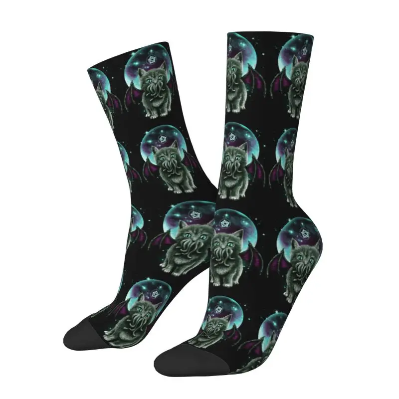 Custom Fashion Print Harajuku Call Of Cthulhu Socks for Men Women Stretchy Summer Autumn Winter Kaiju Cat Monster Socks