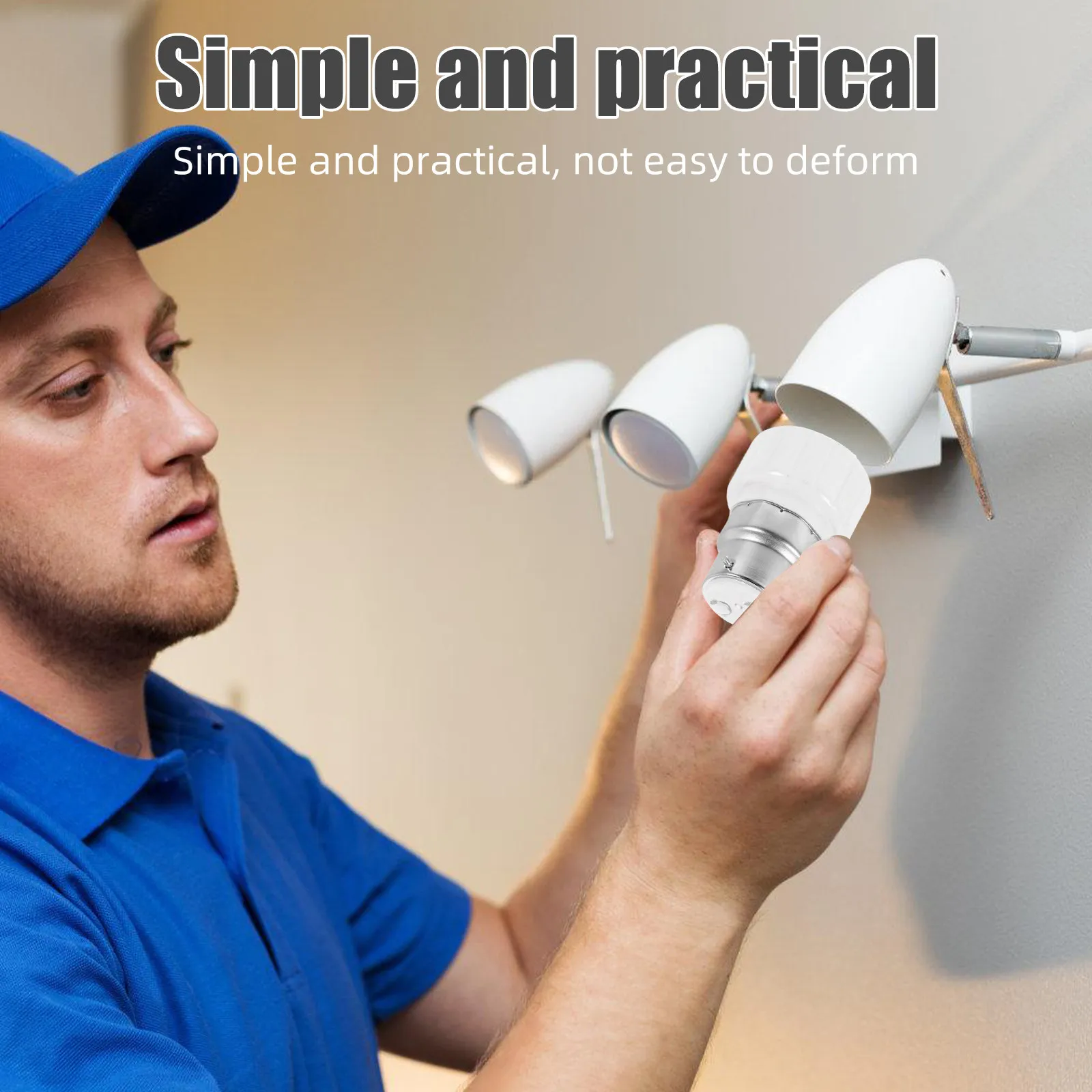 Light Bulb Adapter B22 to Gu10 Ceramic Lamp Holder Flexible Socket Converter Stable Transmission Use for Lamps