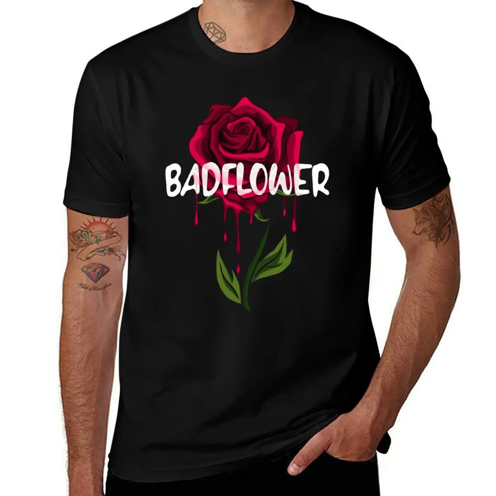 

Badflower Rose T-Shirt korean fashion croswit shirt man sublime mens graphic t-shirts