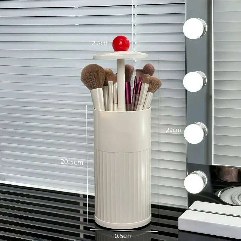 Druk op Make-up Borstel Opslagcontainer Stofdichte Kaptafel Cosmetische Opbergdoos Wenkbrauwpotlood Borstelhouder Auto-lifting