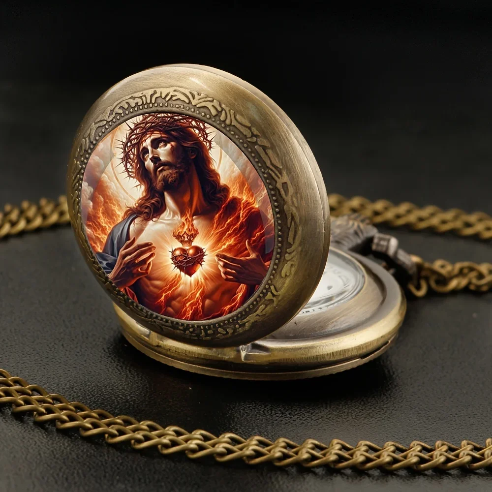 ساعة جيب كوارتز بنمط قلب قديم ، ساعة بدلاية فريدة مع سلسلة ، قلادة رائعة ، 1 ، من من