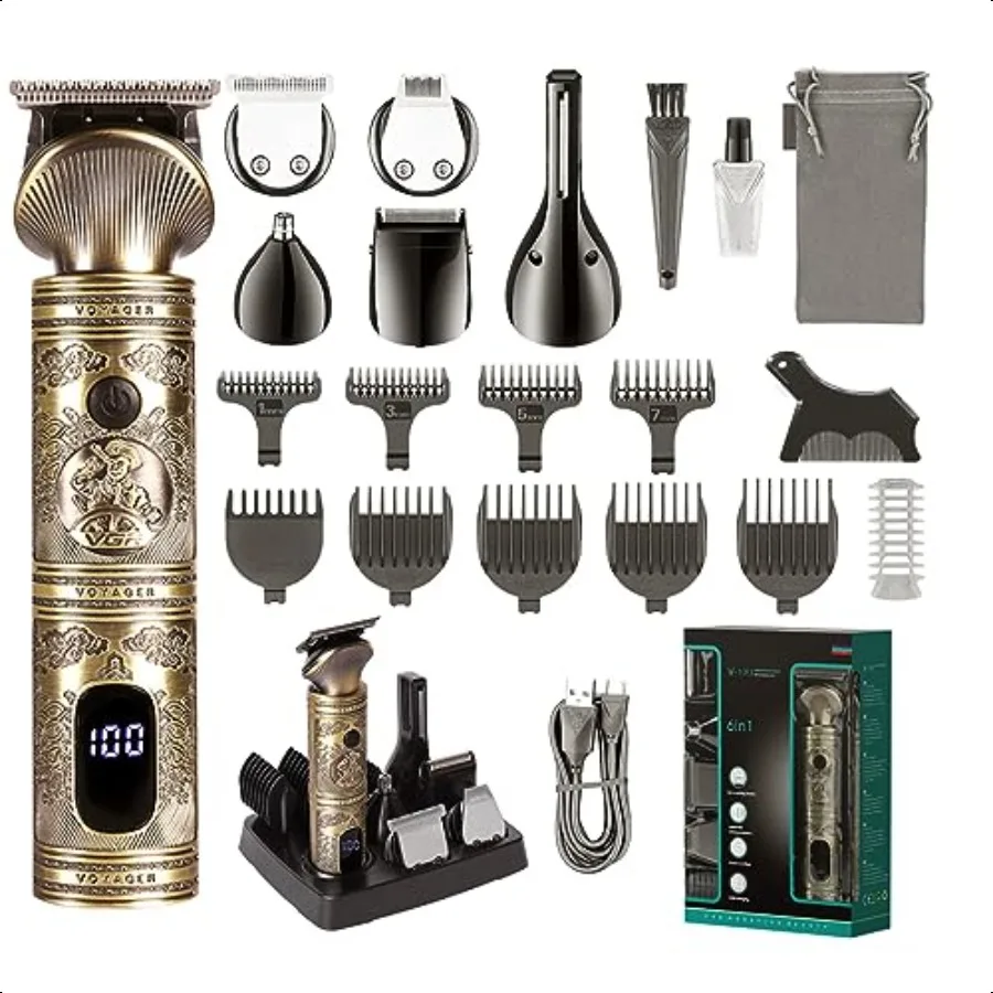 

Триммер для бороды для мужчин, машинка для стрижки волос, электрическая бритва для мужчин, универсальный водонепроницаемый мужской набор для ухода за волосами на голове