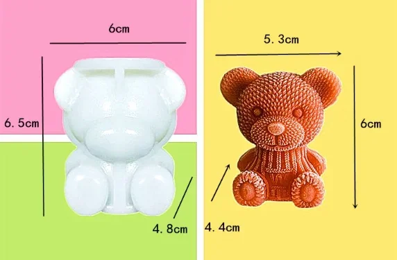 الدب آيس كيوب قالب ستيريو الجليد الدب طاحونة سيليكون الجليد قوالب الشوكولاته قطرة الغراء قالب لتقوم بها بنفسك قوالب الآيس كريم أداة قالب المصاصة #6