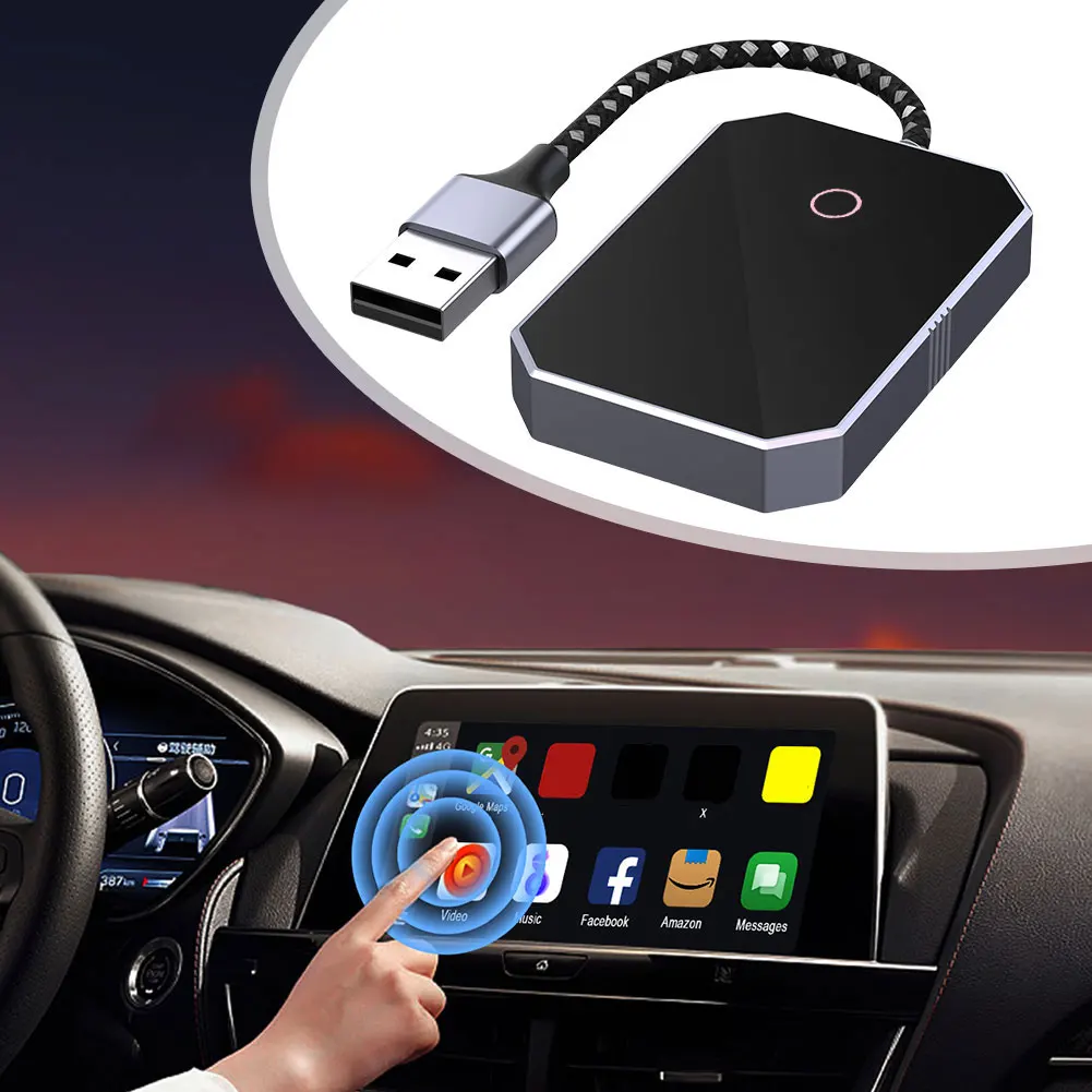 2 in 1 CarPlay Android Auto Wireless Adapter Mini Carplay&Auto Box Dongle Plug & Play Carplay AI Box For Car with Wired CarPlay