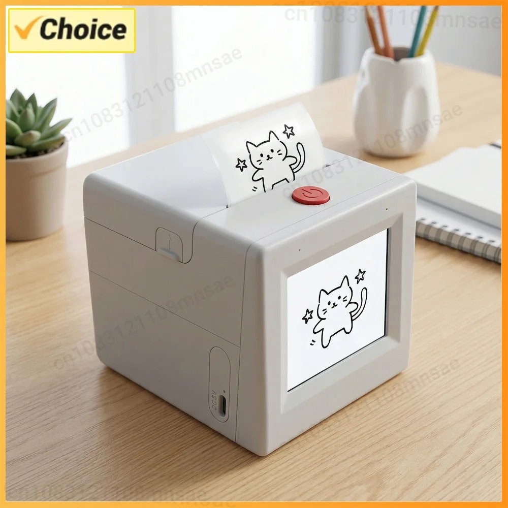 Smart AI Voice Sticker Printer Box with Display Mini Thermal Label Printer for Home Office Study & DIY Projects