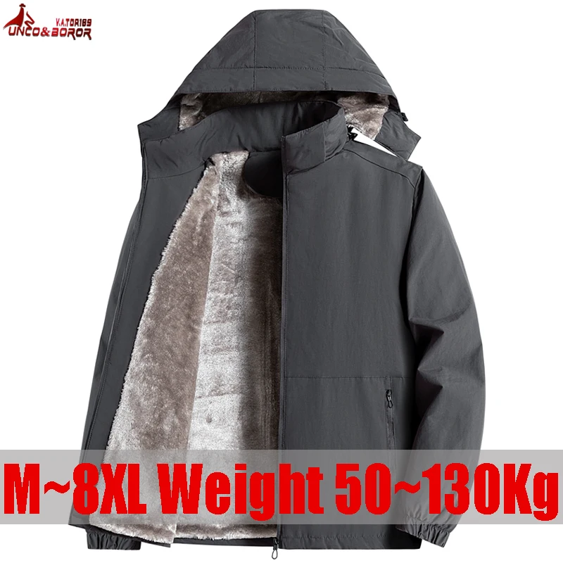

Зимние флисовые парки больших размеров 7XL 8XL для мужчин, ветрозащитные куртки, толстые парки с капюшоном, мужская верхняя одежда, повседневные куртки с хлопковым утеплителем