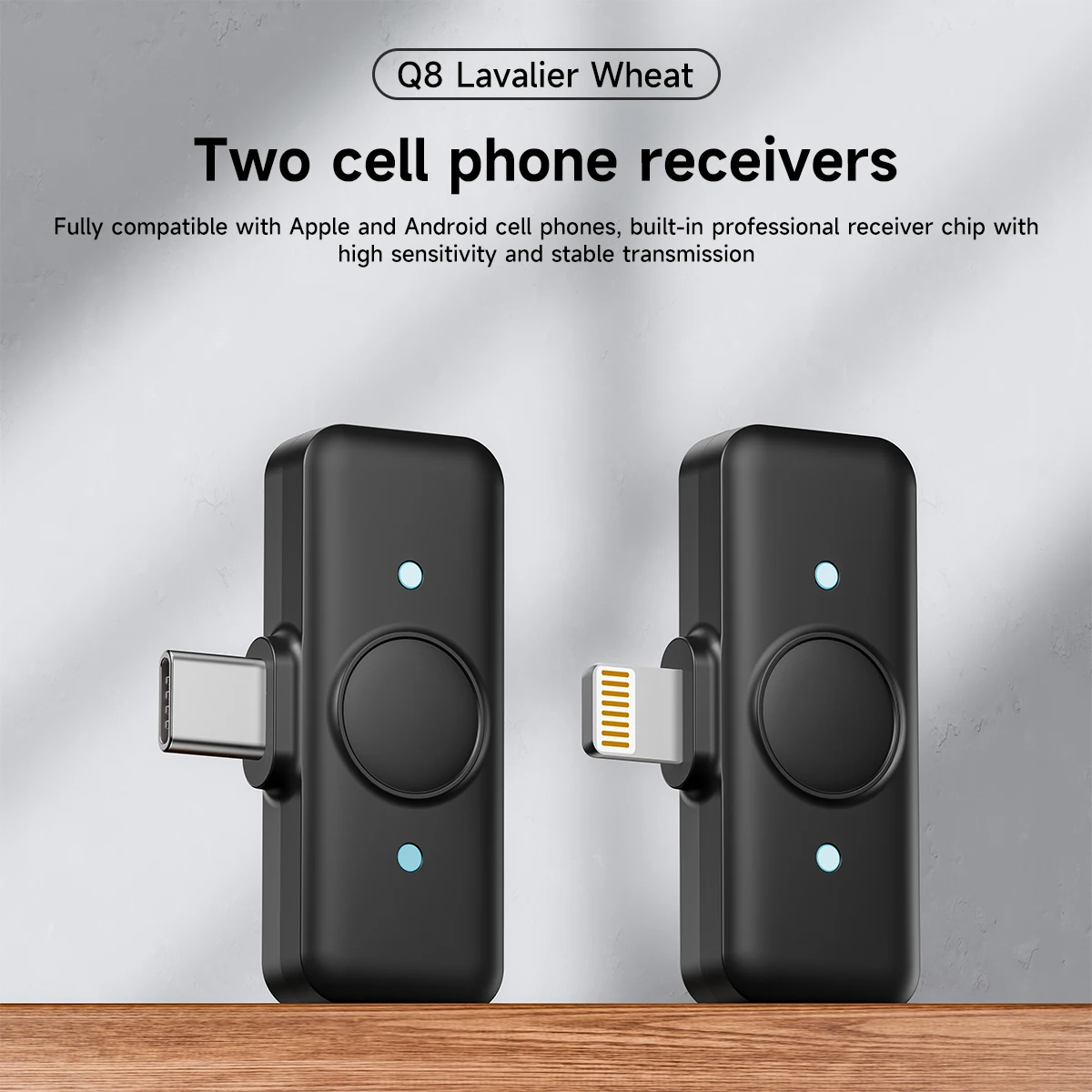 Kabelloses Lavalier-Mikrofon, Typ C, Mini-Ansteckmikrofon, kabelloses Mini-Ansteckmikrofon mit Geräuschunterdrückung für die Streaming-Videoaufzeichnung