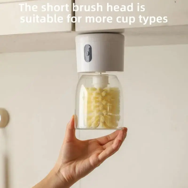 Powered Cup Cleaning Brush That Limits Repeated Hand Scrubbing and Reaches Inside Water Cups, Glasses, Insulated Cups, and B03E